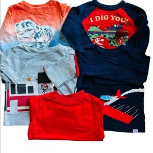 Bundle of 5 GAP long sleeve t shirts for 2  years old